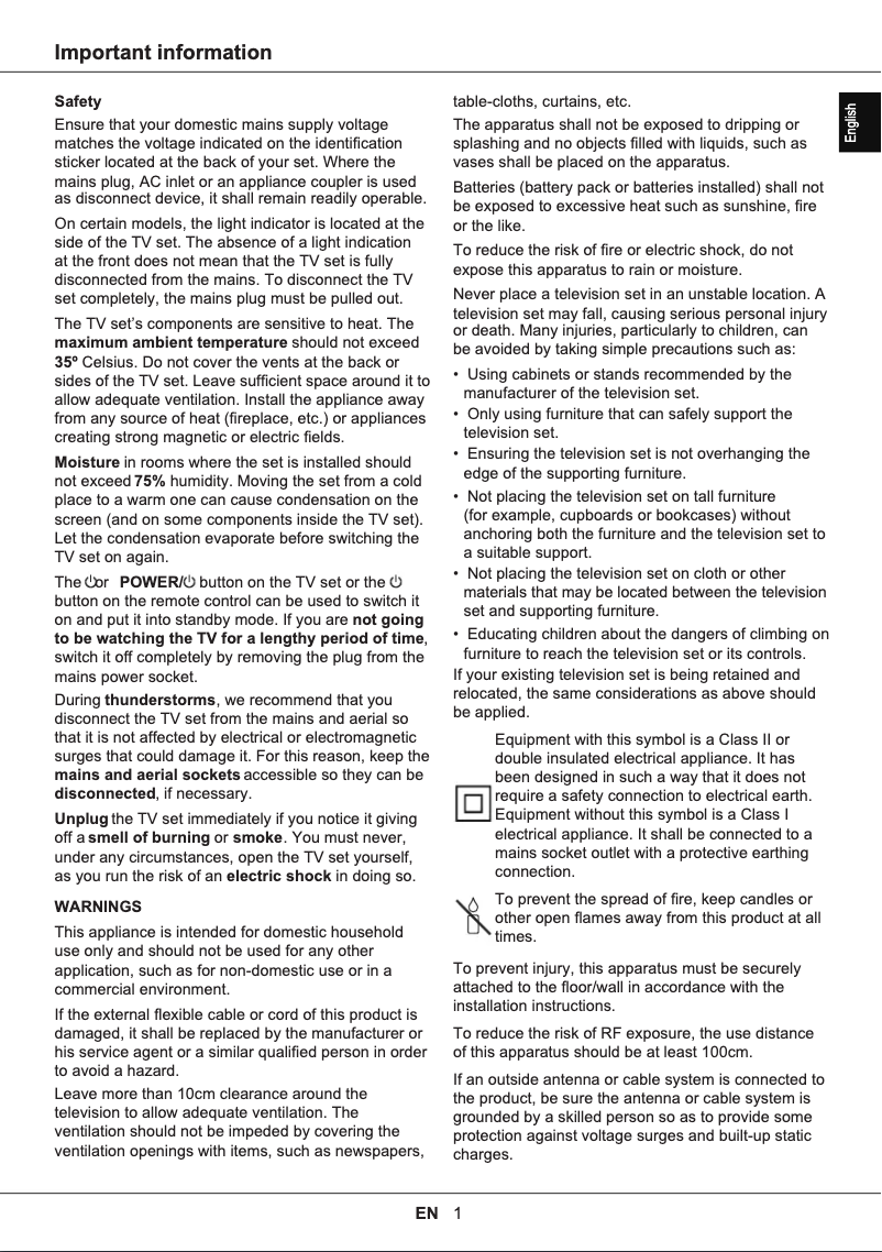 Page 1 de la notice Manuel utilisateur TCL 55EC785