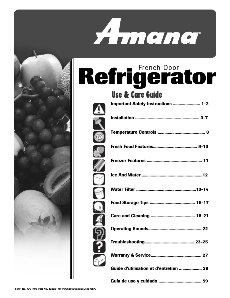 Page 1 de la notice Manuel utilisateur Whirlpool AFB2534FES