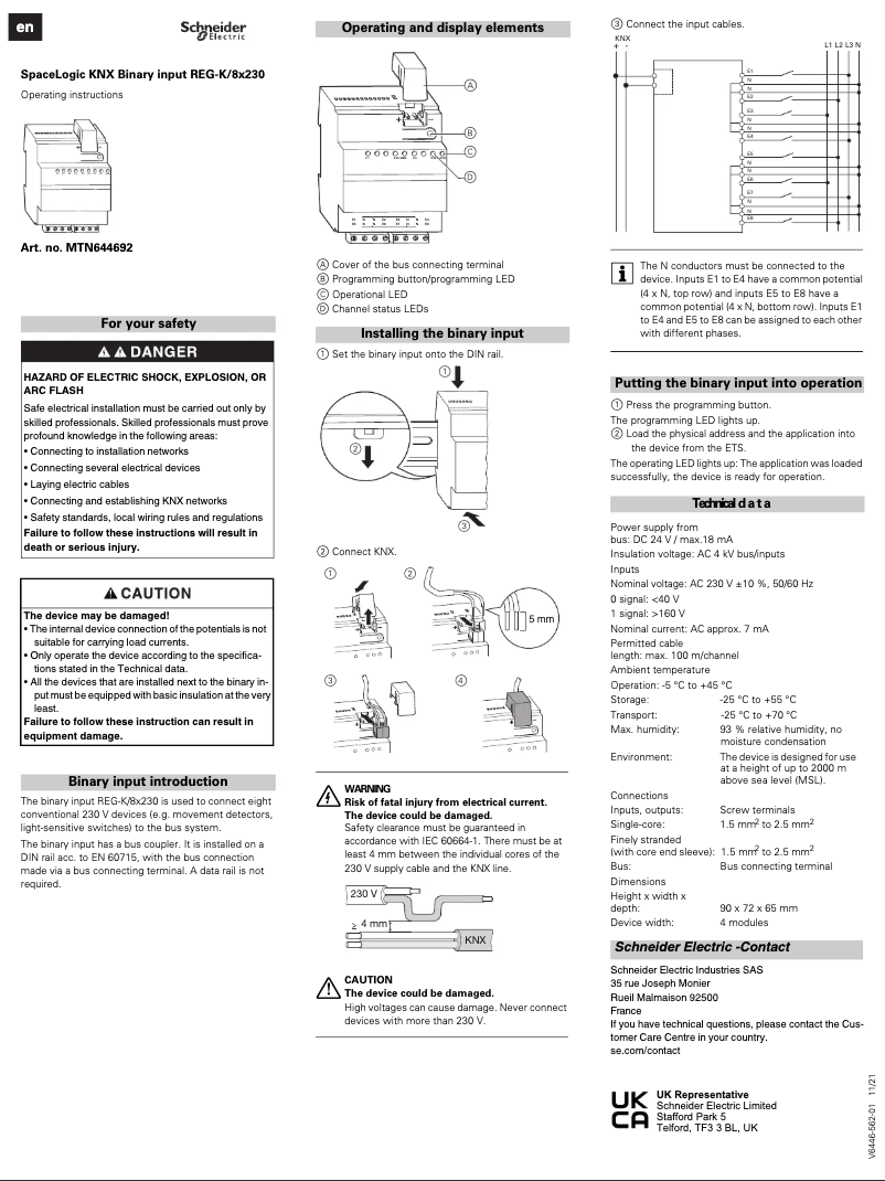 Page n°1 - Manuel utilisateur Schneider MTN644692