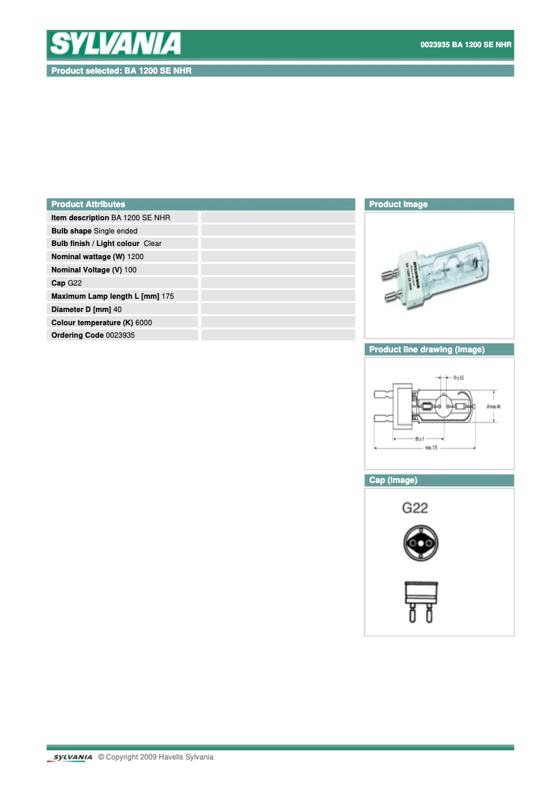 Page n°1 - Manuel utilisateur Sylvania BA1200 SE