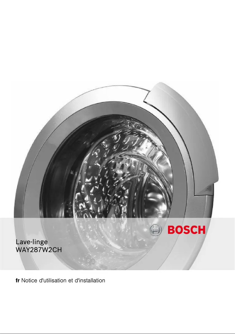 Page 1 de la notice Manuel utilisateur Bosch WAY287W2
