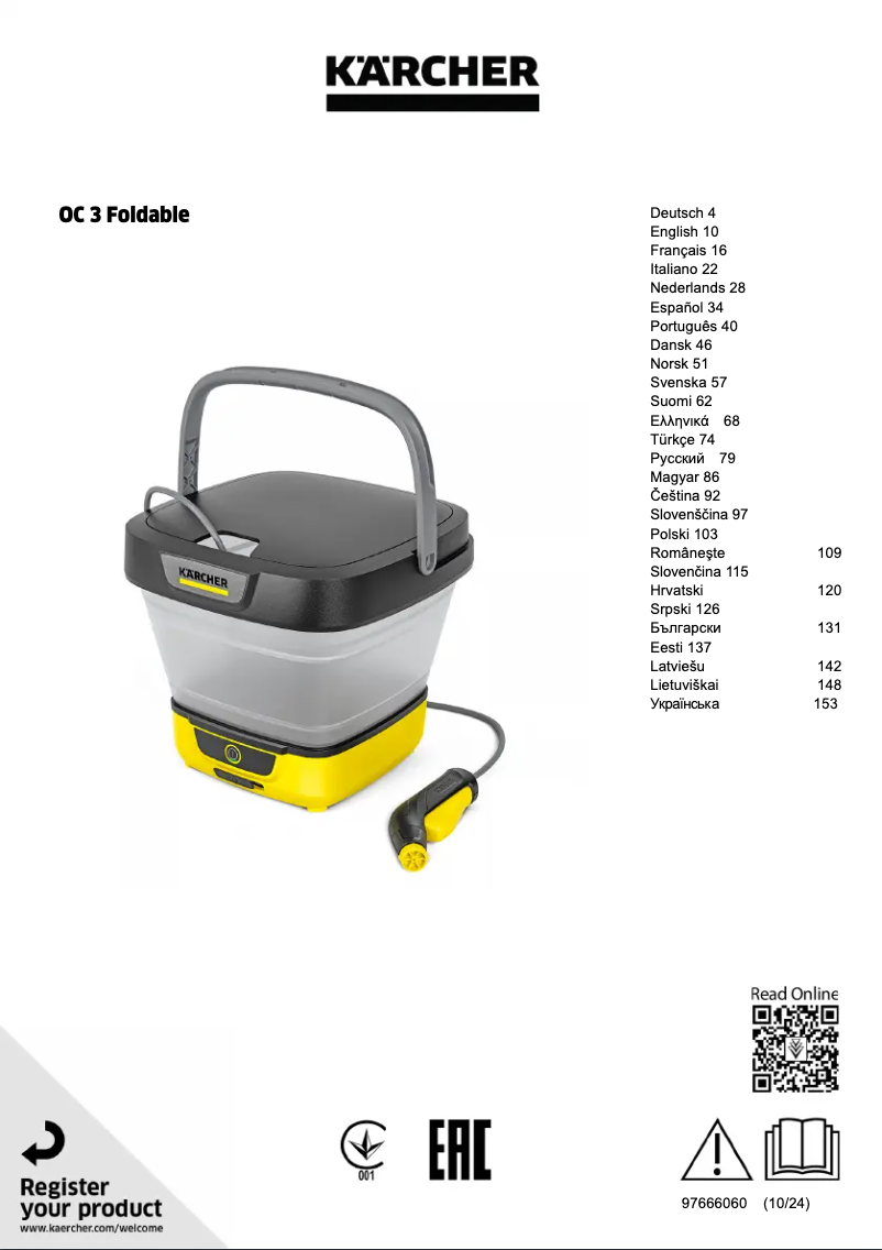 Page n°1 - Manuel utilisateur Kärcher OC 3 Foldable