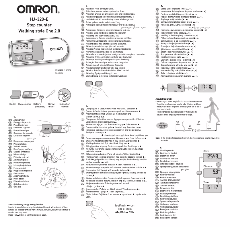 Page 1 de la notice Manuel utilisateur Omron HJA-300 Jog Style