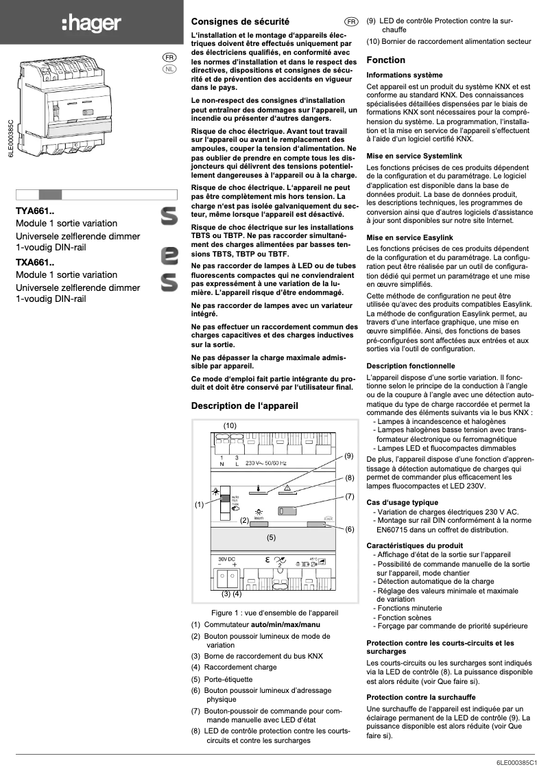 Image de la première page du manuel de l'appareil TYA661AN