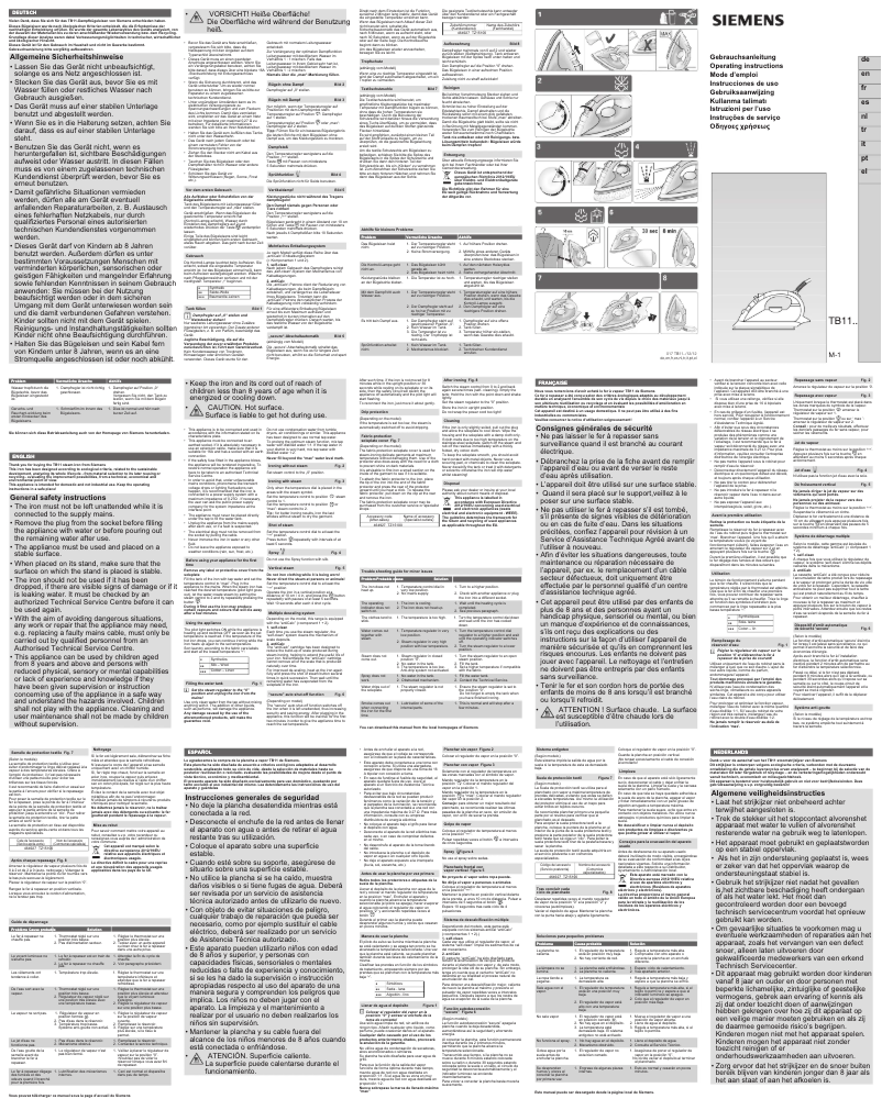 Page 1 de la notice Manuel utilisateur Siemens TB11616