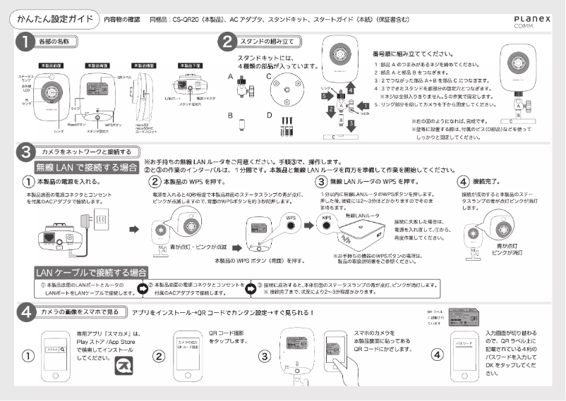 Page 1 de la notice Manuel utilisateur Planex CS-QR20