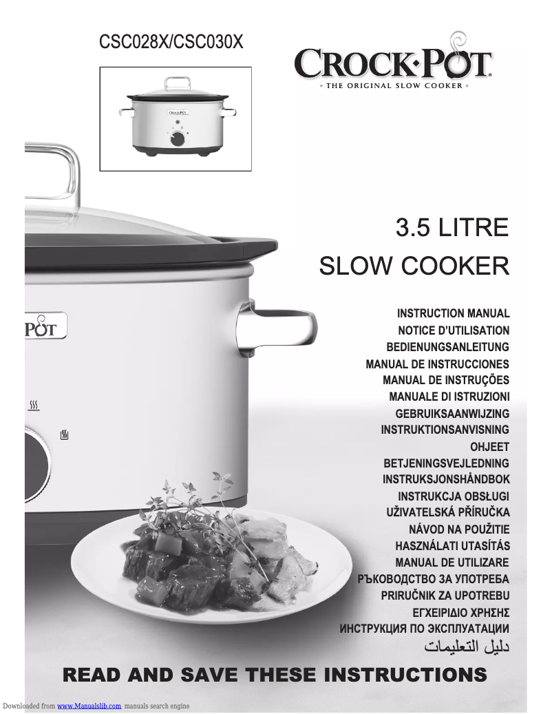 Page 1 de la notice Manuel utilisateur Crock-Pot CR028