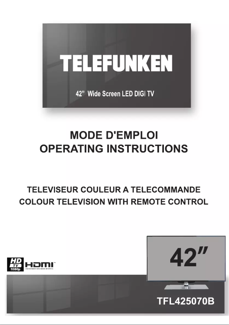 Page n°1 - Manuel utilisateur Telefunken TFL425070B