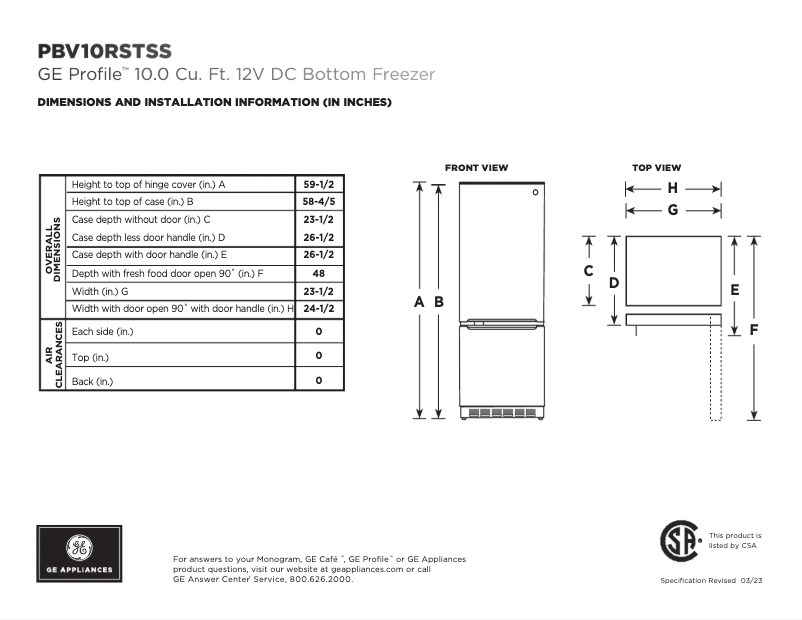 Image de la première page du manuel de l'appareil PBV10RSTSS