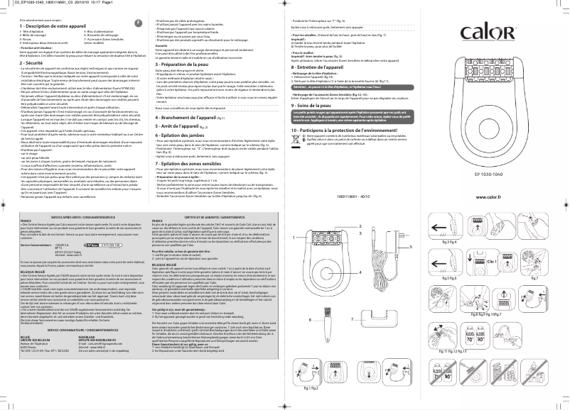 Page 1 de la notice Manuel utilisateur Calor EP1040