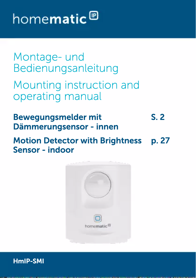 Image de la première page du manuel de l'appareil HmIP-SMI