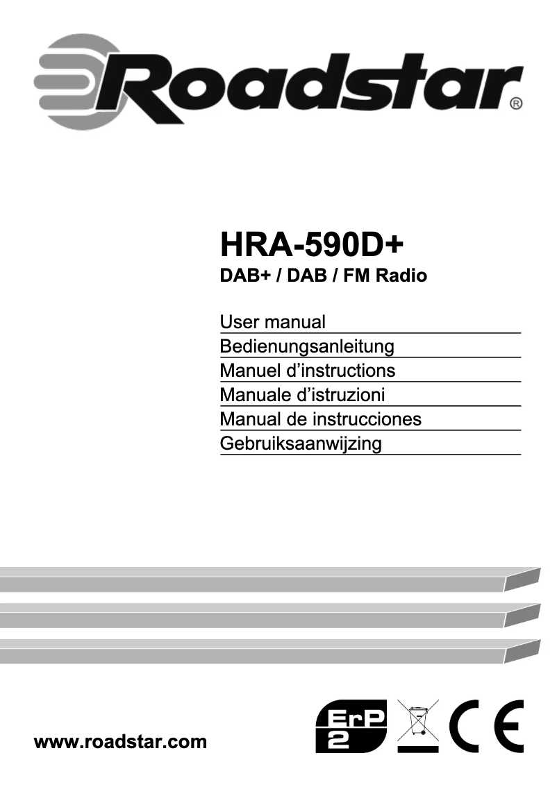Page n°1 - Manuel utilisateur Roadstar HRA-590D+/SL