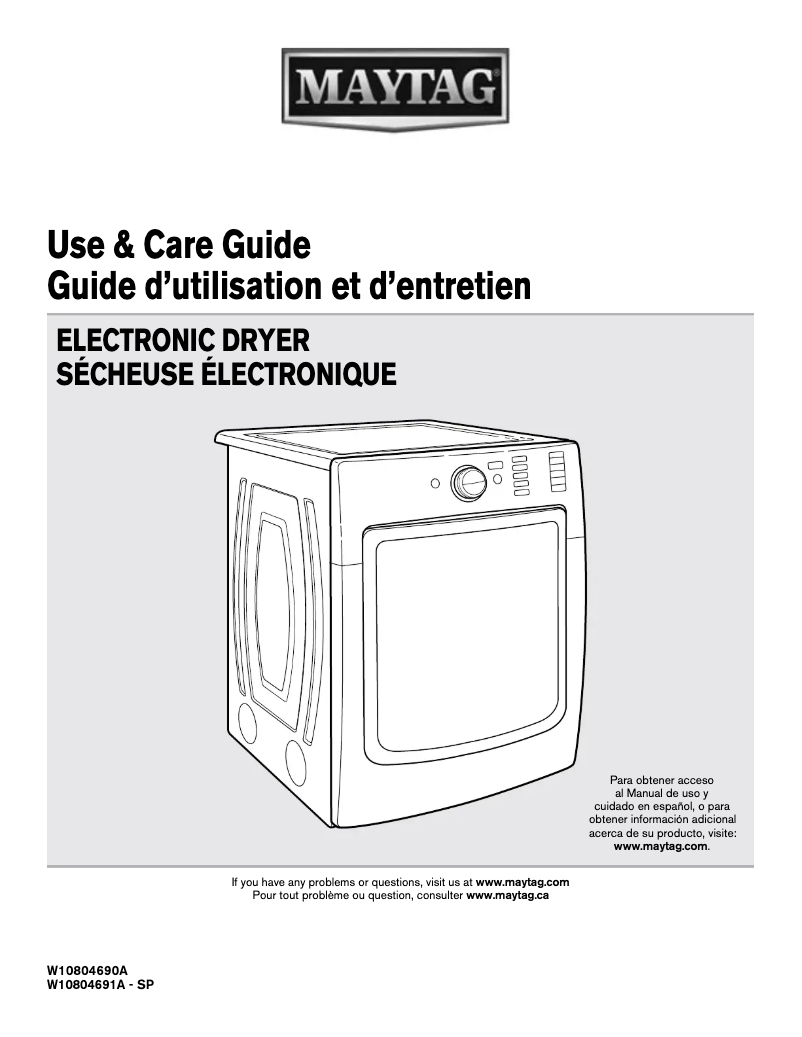 Page n°1 - Manuel utilisateur Maytag MED5500FW