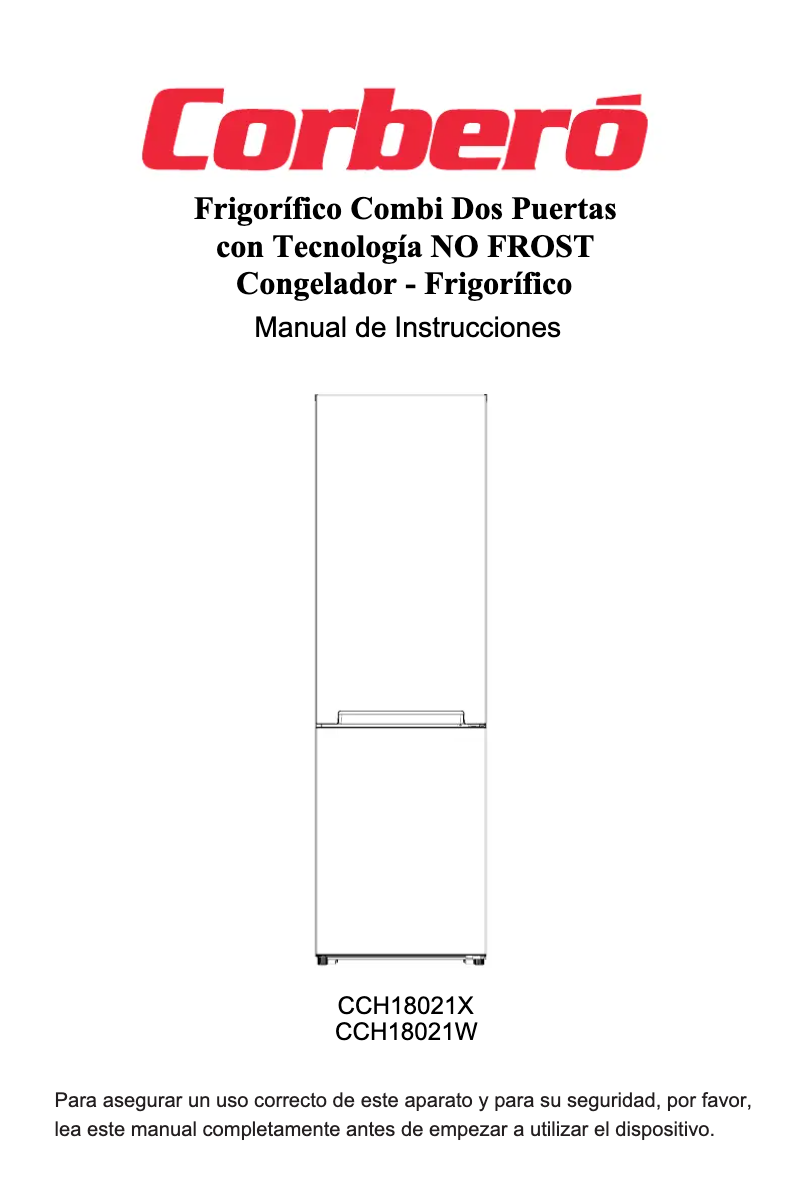 Page 1 de la notice Manuel utilisateur Corbero CCH18021W