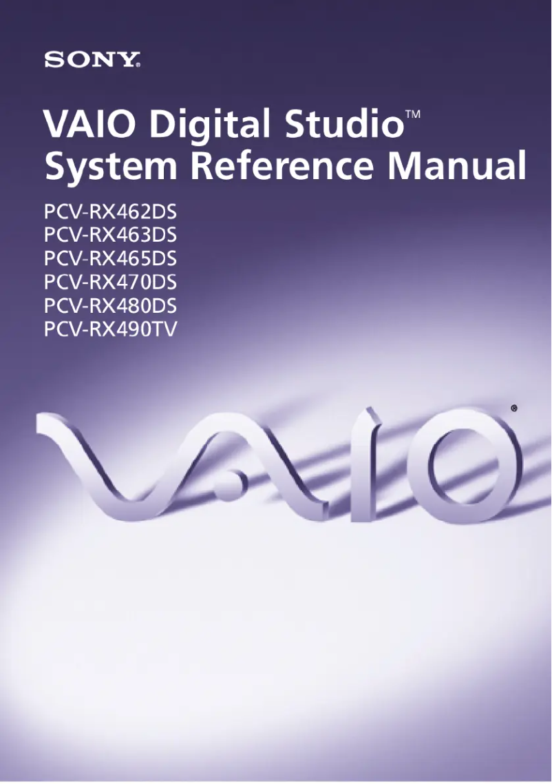 Image de la première page du manuel de l'appareil Vaio PCV-RX463DS