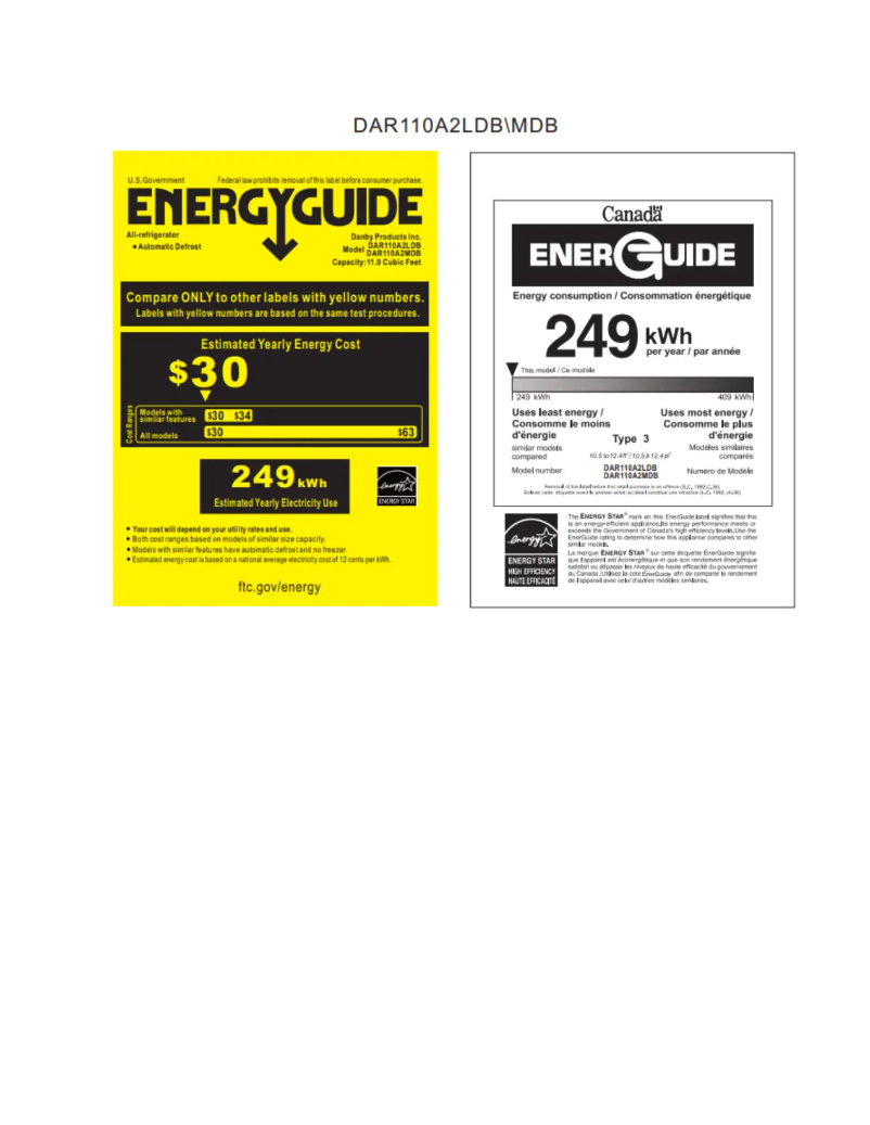 Página 1 del manual Etiqueta energética Danby DAR110A2MDB