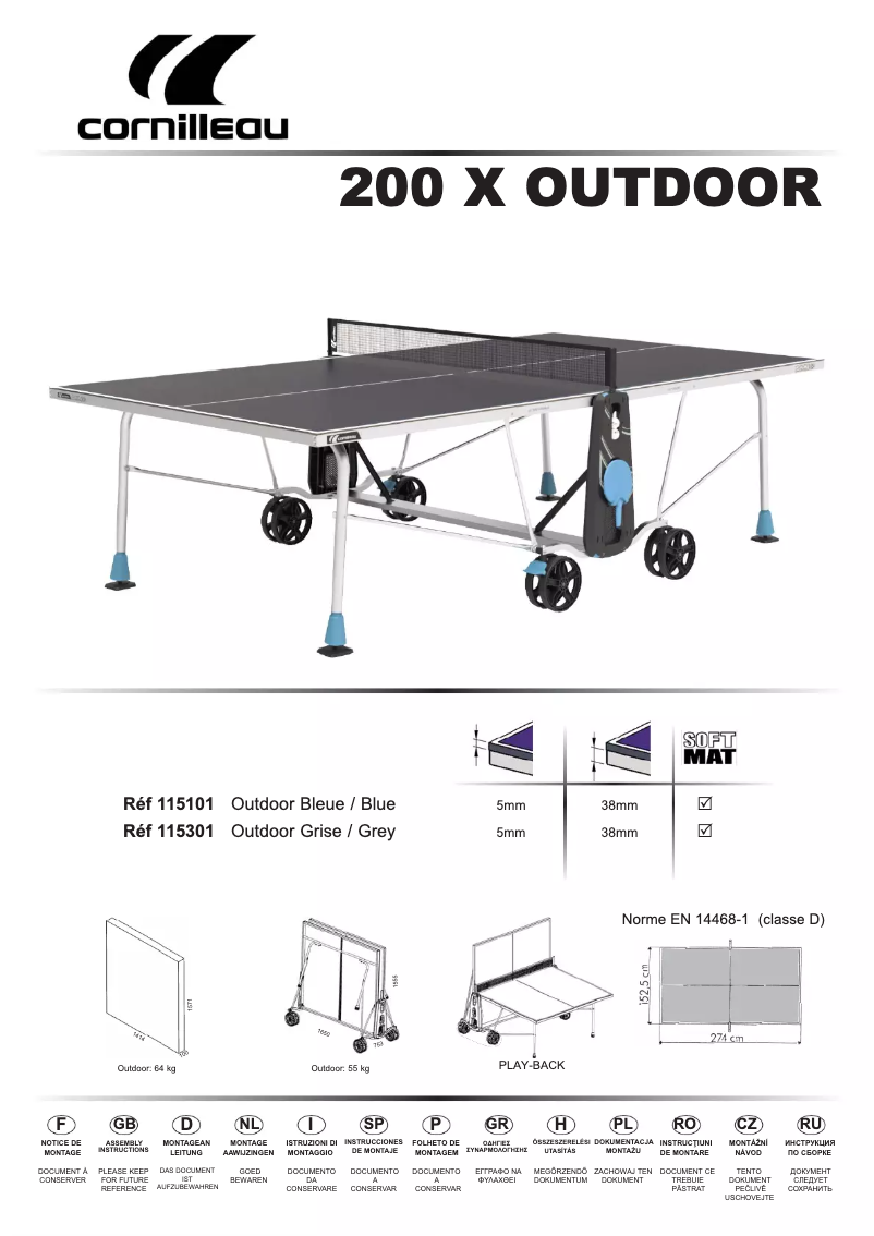 Image de la première page du manuel de l'appareil 200 X Outdoor