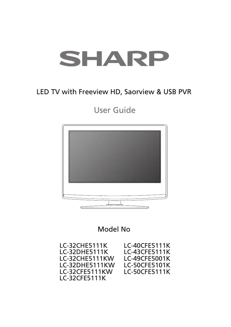 Page n°1 - Manuel utilisateur Sharp LC-32DHE5111K