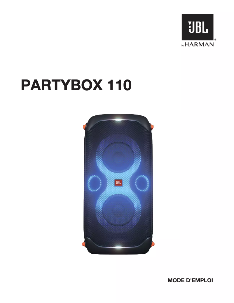 Page 1 de la notice Manuel utilisateur JBL Partybox 110