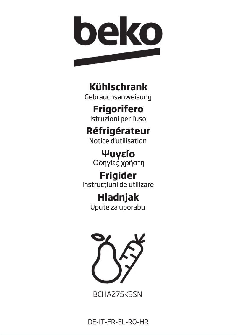Page n°1 - Manuel utilisateur Beko BCHA275K3S