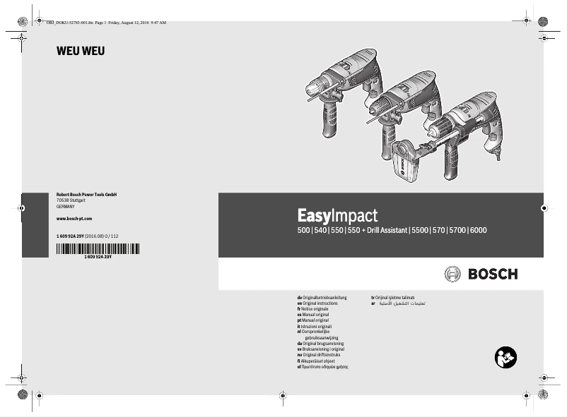 Page 1 de la notice Manuel utilisateur Bosch EasyImpact 550