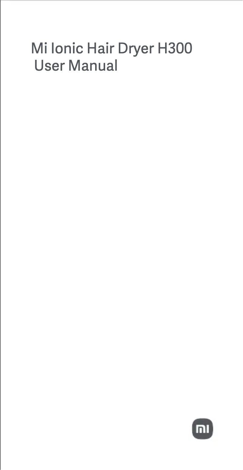 Image de la première page du manuel de l'appareil Mi Ionic Hair Dryer H300