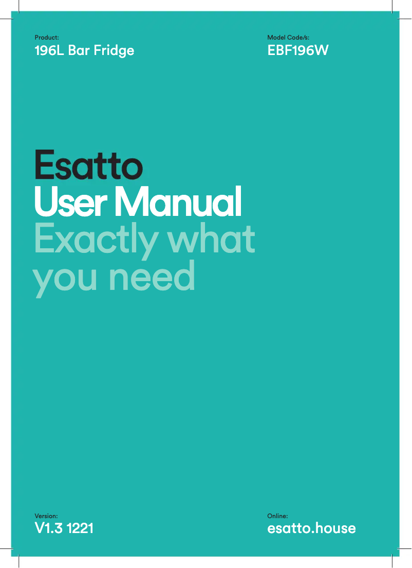 Page 1 de la notice Manuel utilisateur Esatto EUF232WE