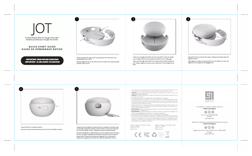 Page n°1 - Manuel utilisateur Ninety7 JOT