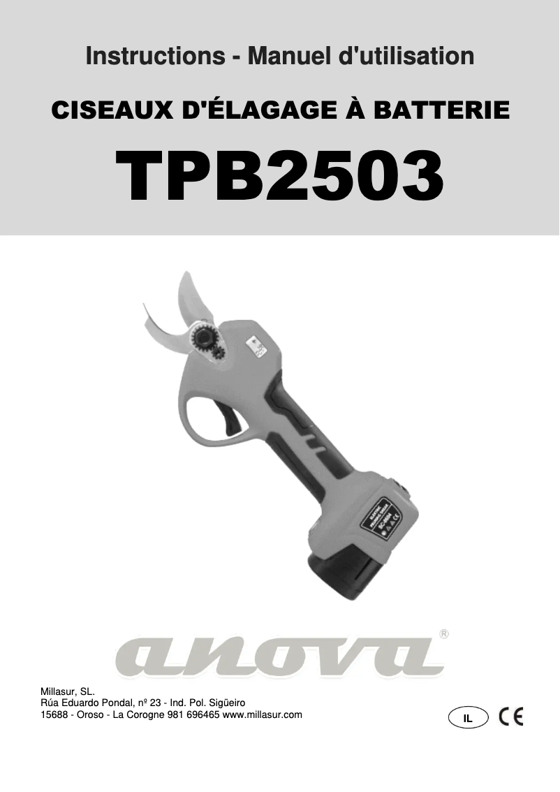 Image de la première page du manuel de l'appareil TPB2503