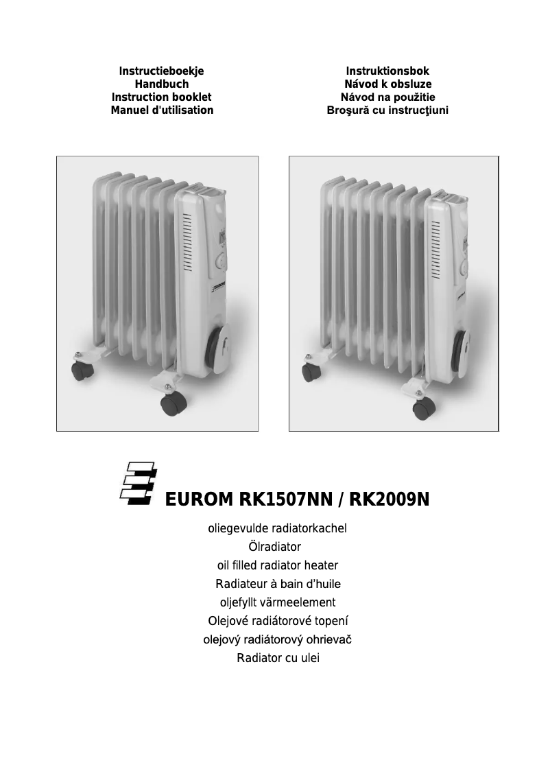Page n°1 - Manuel utilisateur Eurom RK1507NN