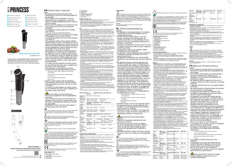 Página 1 del manual Manual de usuario Princess Sous Vide Stick 267003