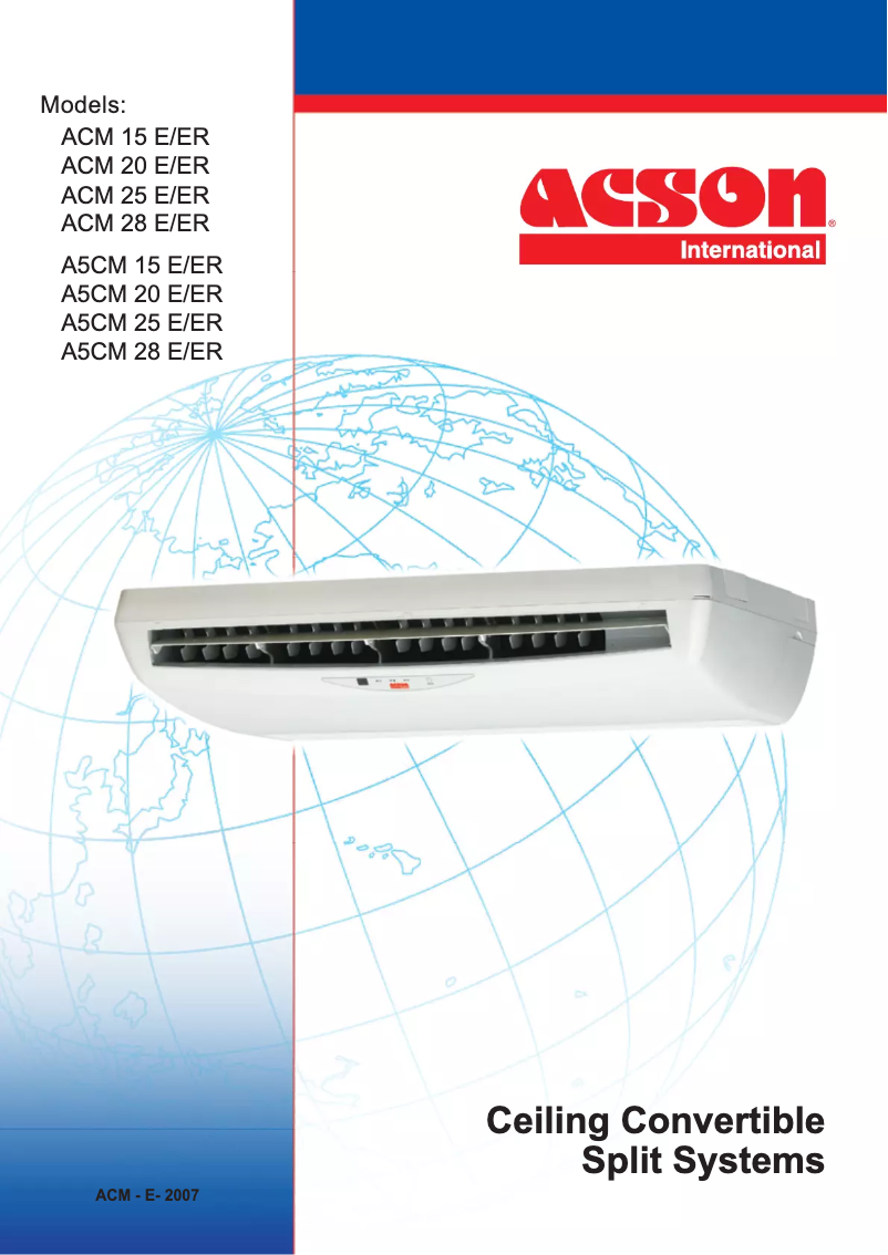 Page 1 de la notice Manuel utilisateur Acson ACM 15 E-ER