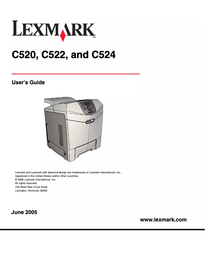 Page 1 de la notice Manuel utilisateur Lexmark C524