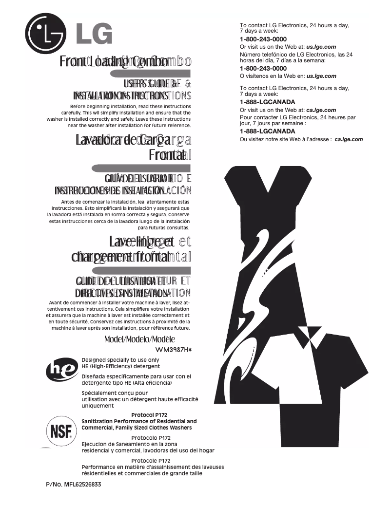 Image de la première page du manuel de l'appareil WM3987HW