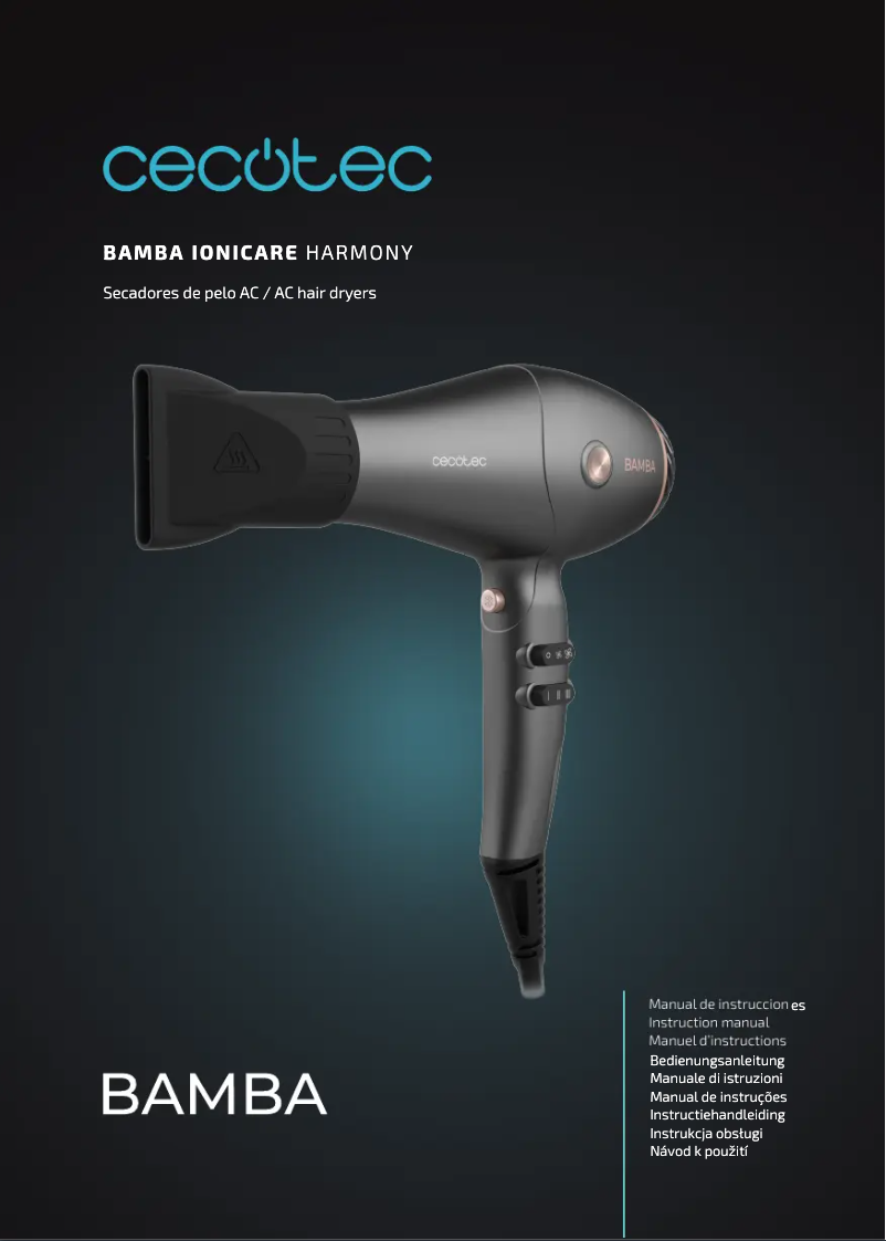 Page 1 de la notice Manuel utilisateur Cecotec Bamba IoniCare Harmony