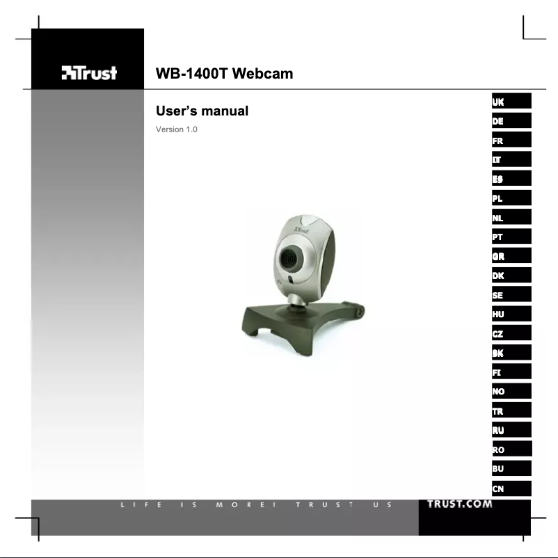 Page 1 de la notice Manuel utilisateur Trust WB-1400T