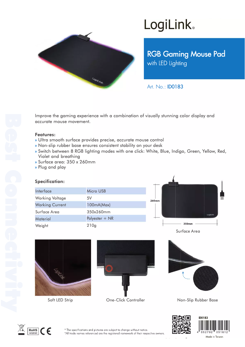 Page 1 de la notice Manuel utilisateur LogiLink ID0183