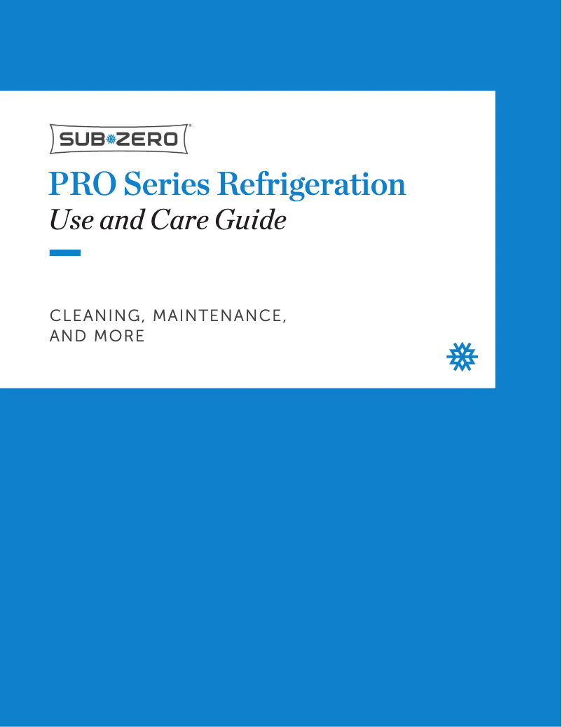 Page n°1 - Manuel utilisateur Sub-Zero PRO3650/LH