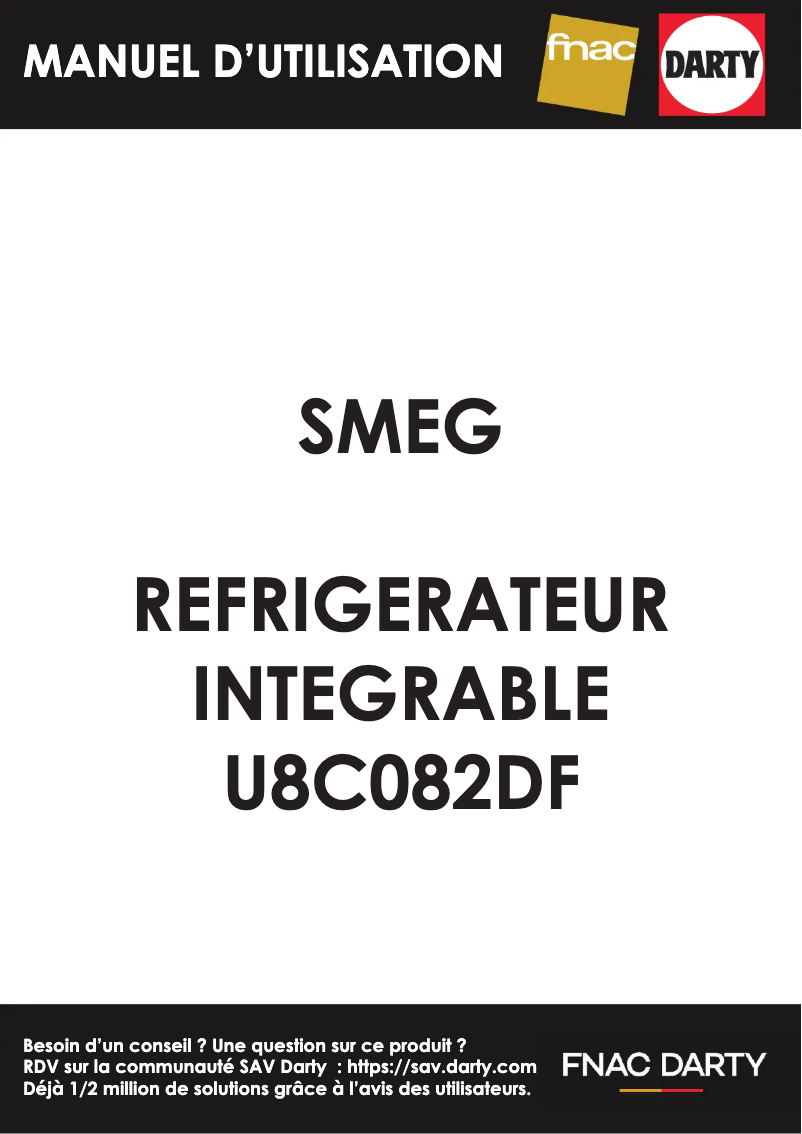 Page 1 de la notice Manuel utilisateur Smeg U8C082DF