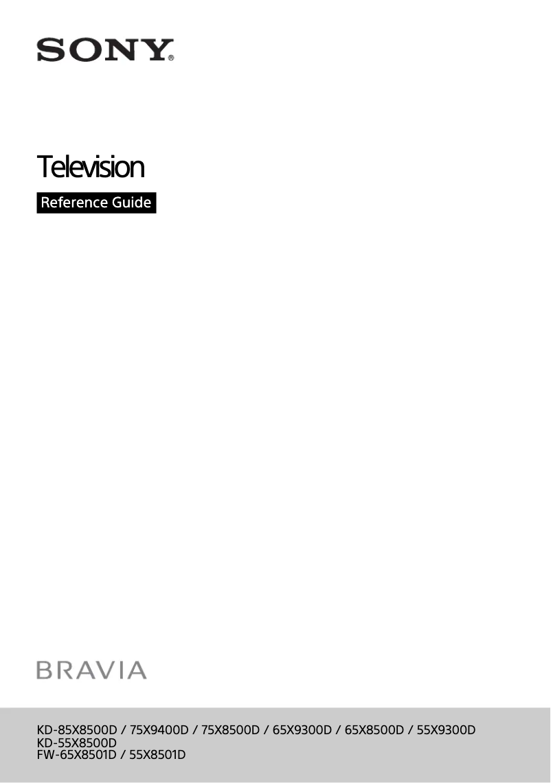 Page 1 de la notice Manuel utilisateur Sony Bravia KD-75X8500D