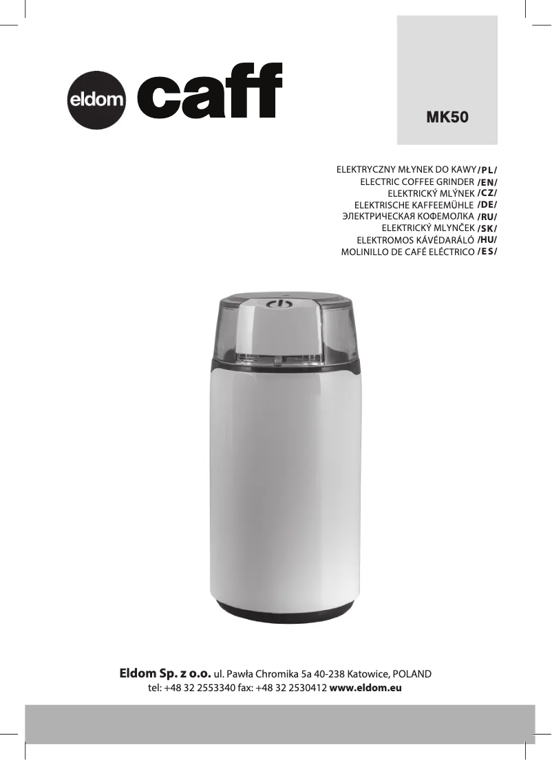 Page 1 de la notice Manuel utilisateur Eldom CAFF MK50