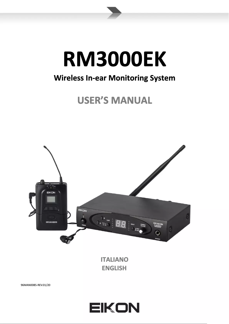 Page n°1 - Manuel utilisateur Eikon RM3000EK