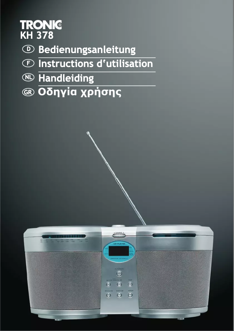 Page 1 de la notice Manuel utilisateur Tronic KH 378