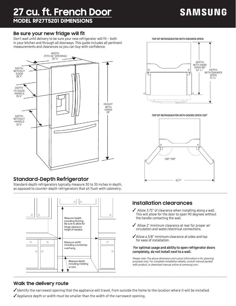 Image de la première page du manuel de l'appareil RF27T5501SG