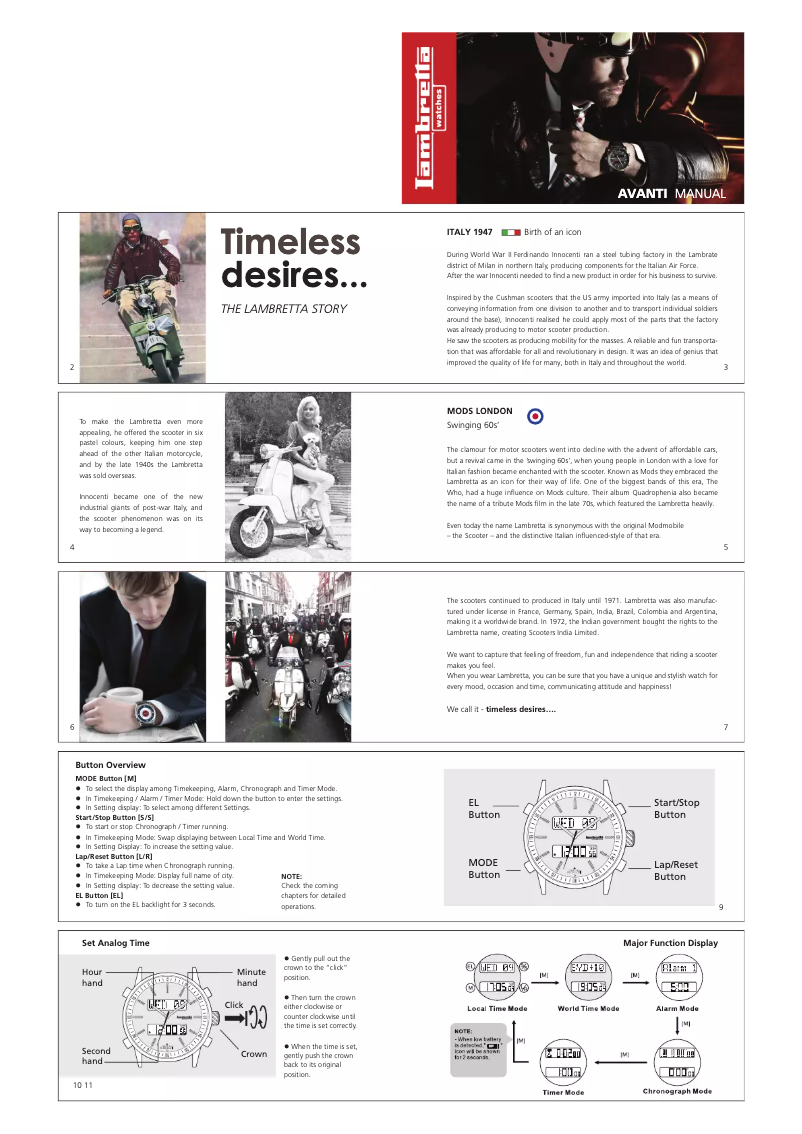 Image de la première page du manuel de l'appareil Avanti