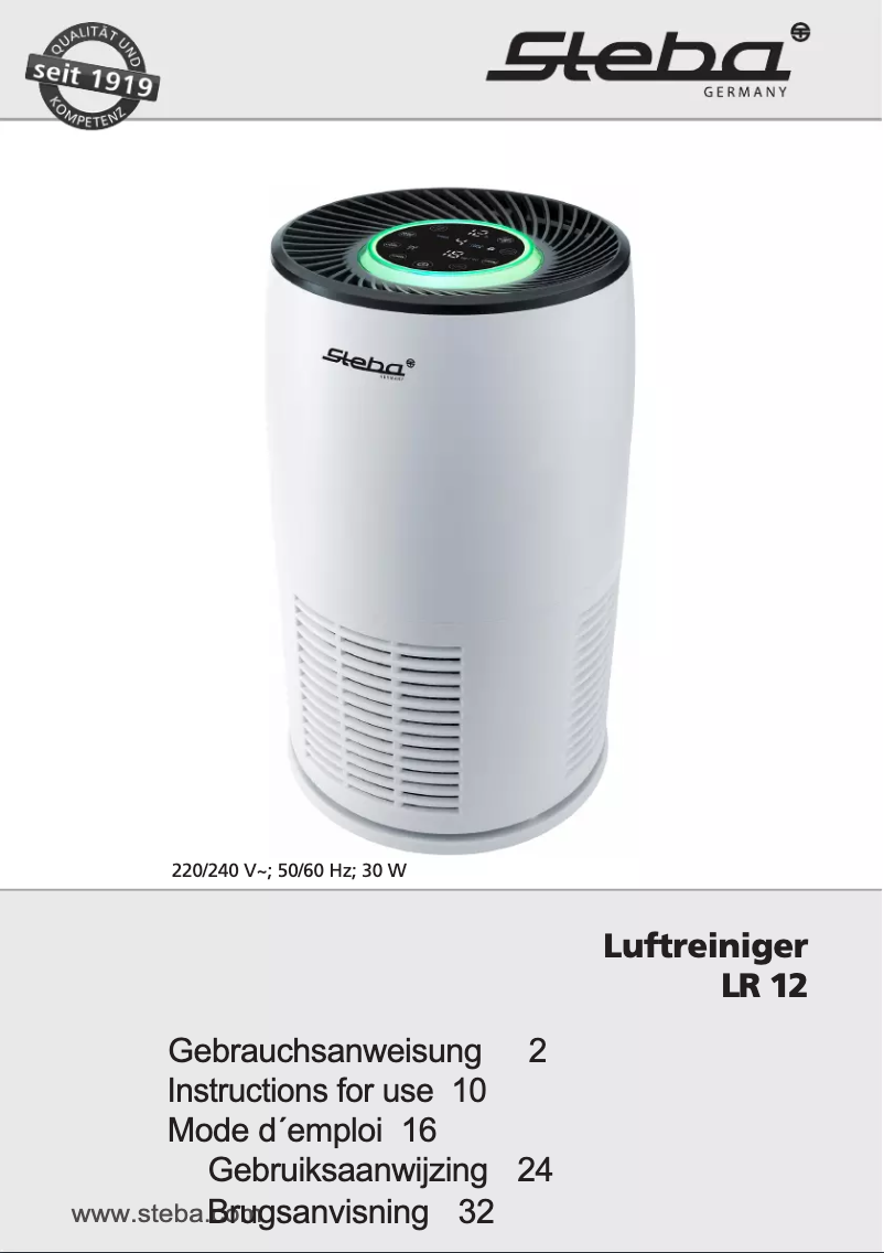 Page 1 de la notice Manuel utilisateur Steba LR 12