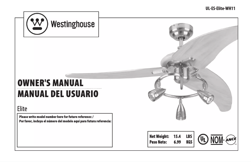 Page 1 de la notice Manuel utilisateur Westinghouse Elite