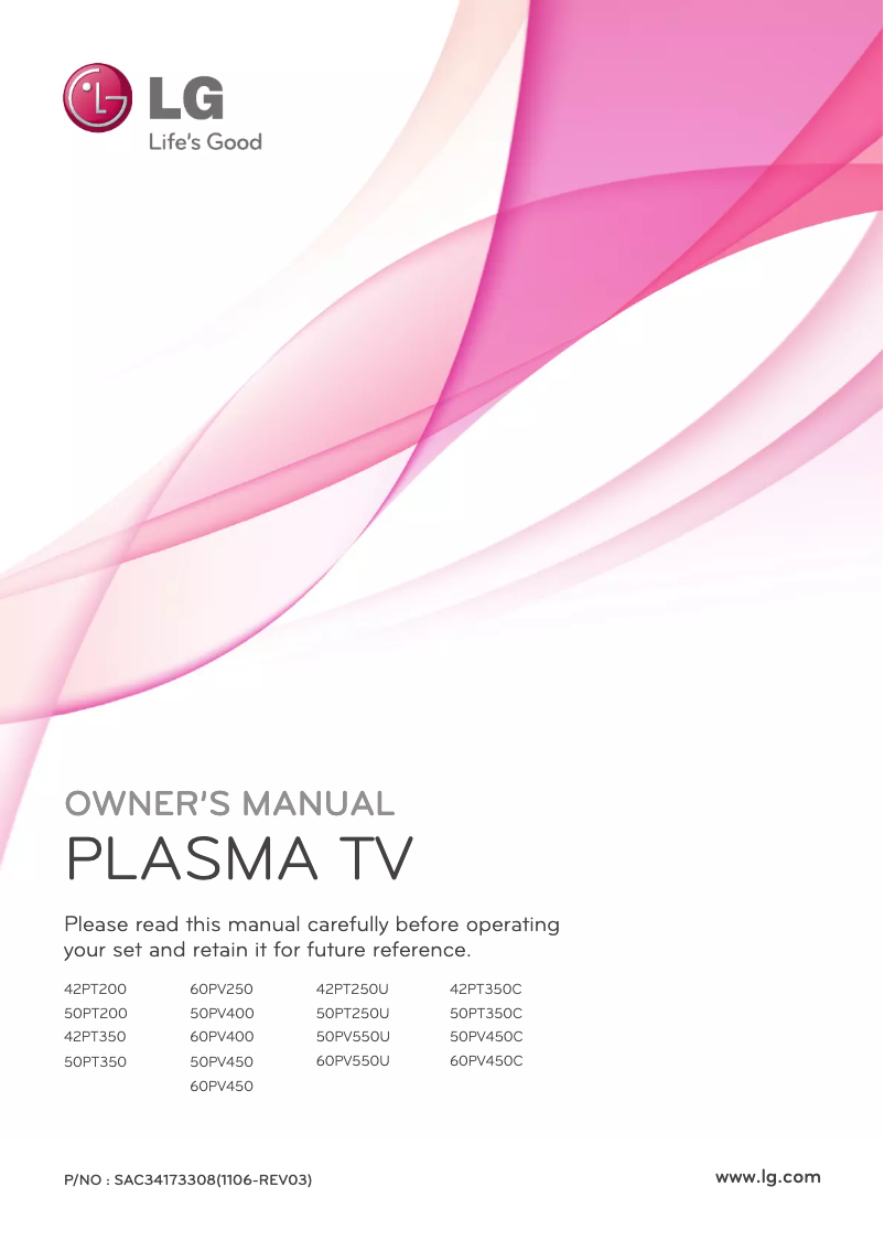 Page n°1 - Manuel utilisateur LG 50PT200