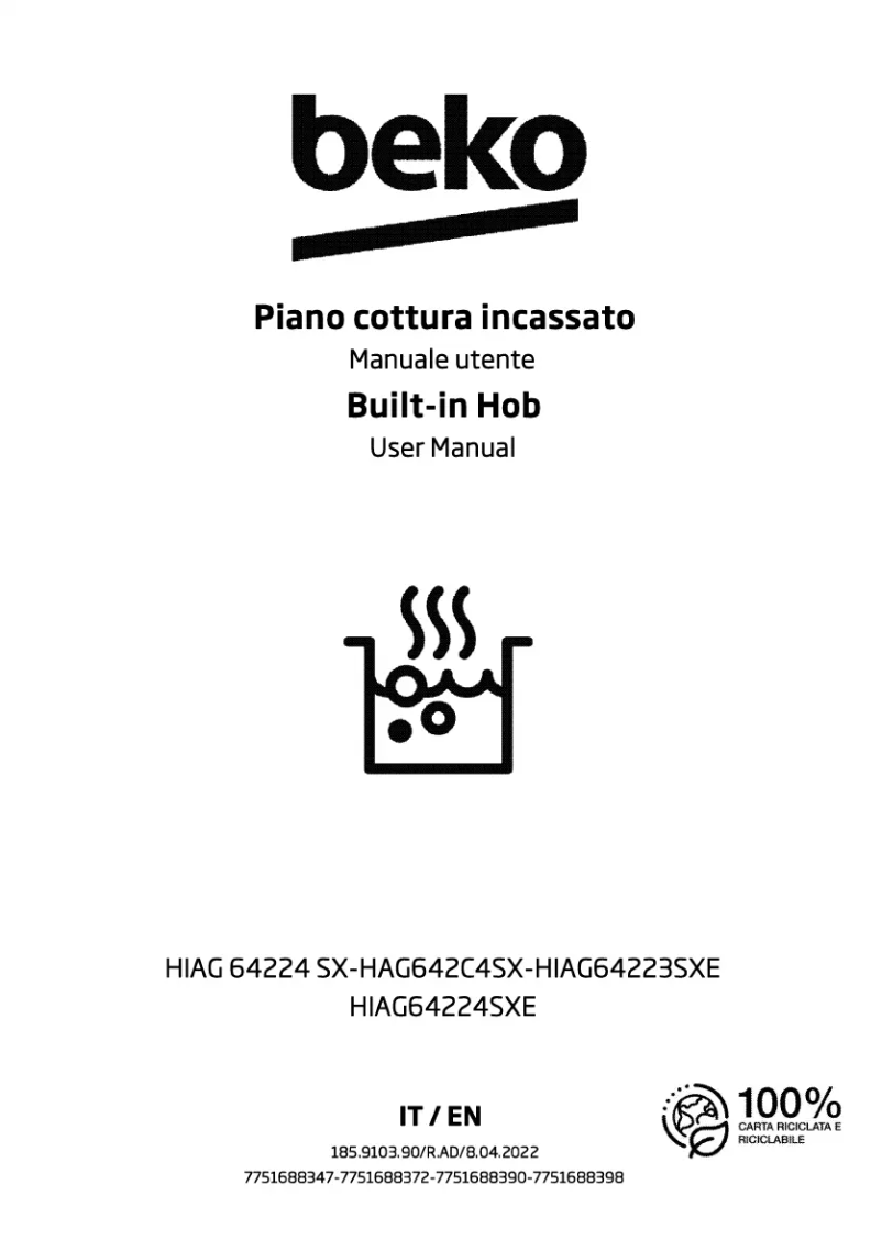 Page n°1 - Manuel utilisateur Beko HIAG64224SXE