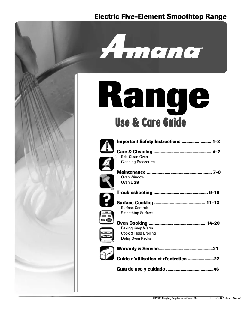 Page n°1 - Manuel utilisateur Amana AER5722BAQ